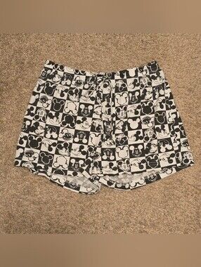 Disney Black & White Mickey Checker Lounge Shorts